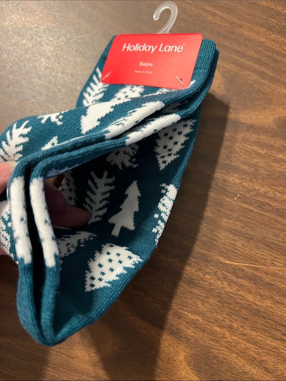 NWT Holiday Lane Men’s Green & White Tree Pattern Socks